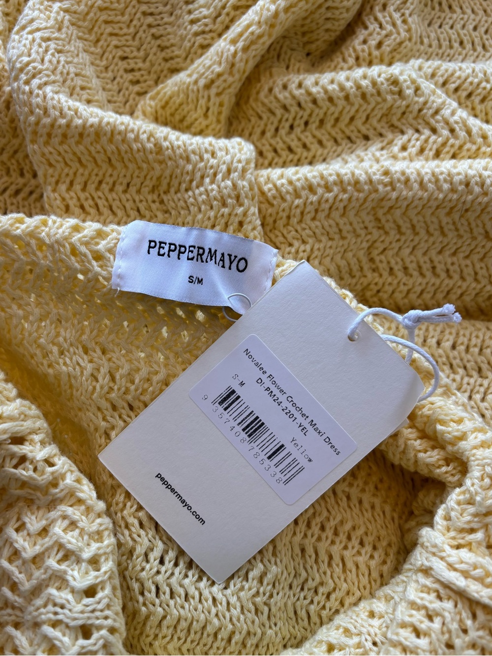 NWT Peppermayo Novalee Flower Crochet Maxi Dress S/M - Picture 6 of 6